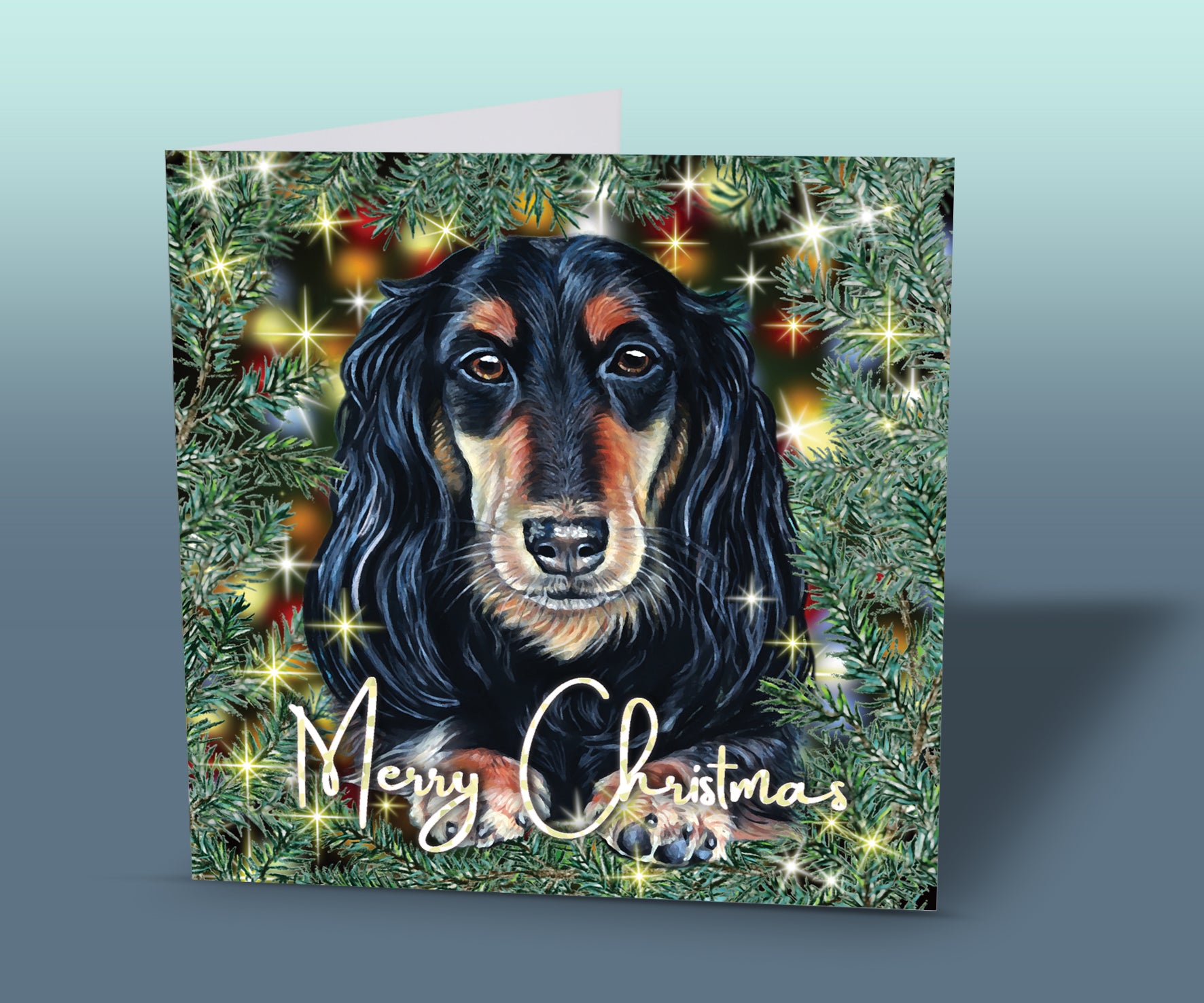 wiener dog christmas card