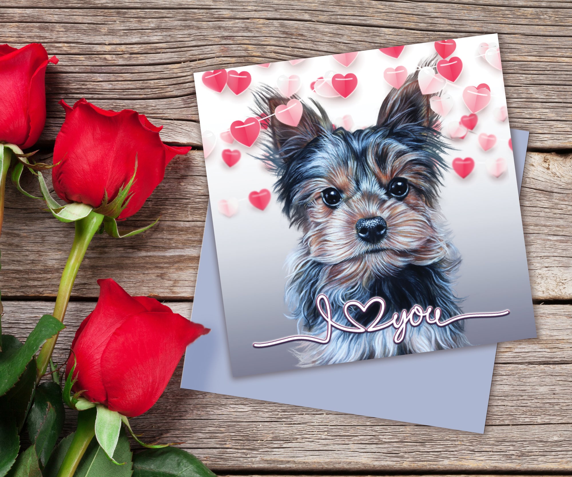 yorkshire terrier card valentines