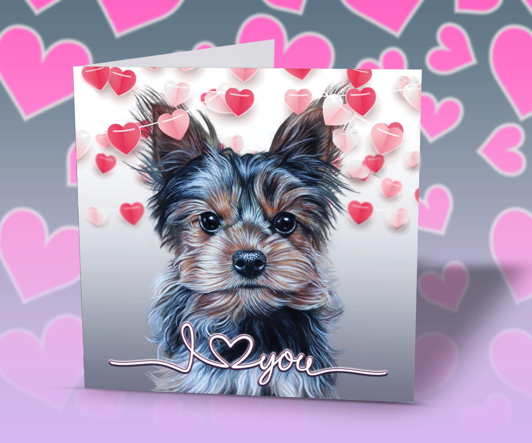 yorkshire terrier valentines day card