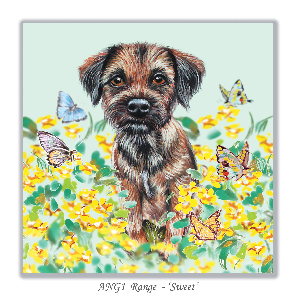 border terrier greeting card