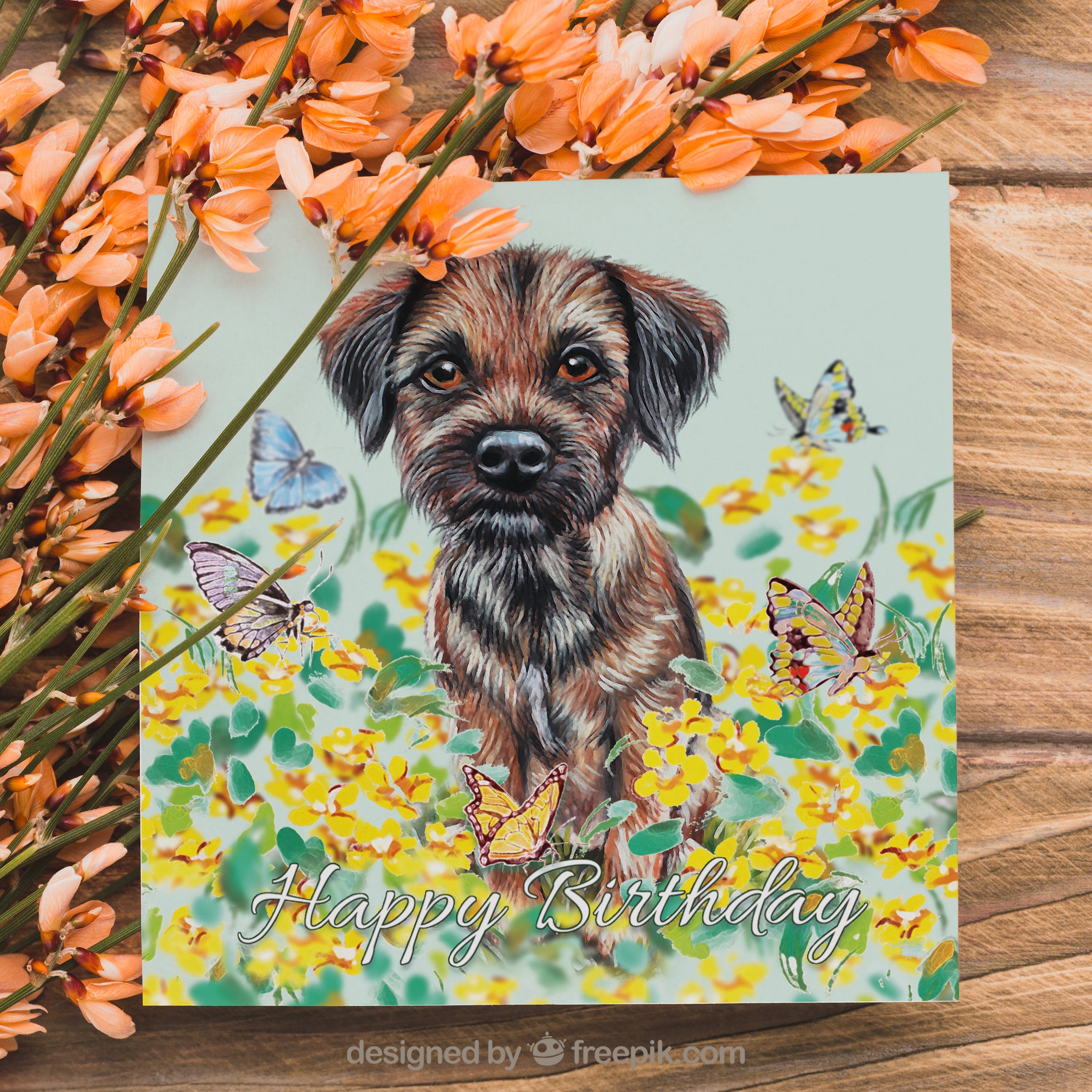 Border Terrier Birthday Card