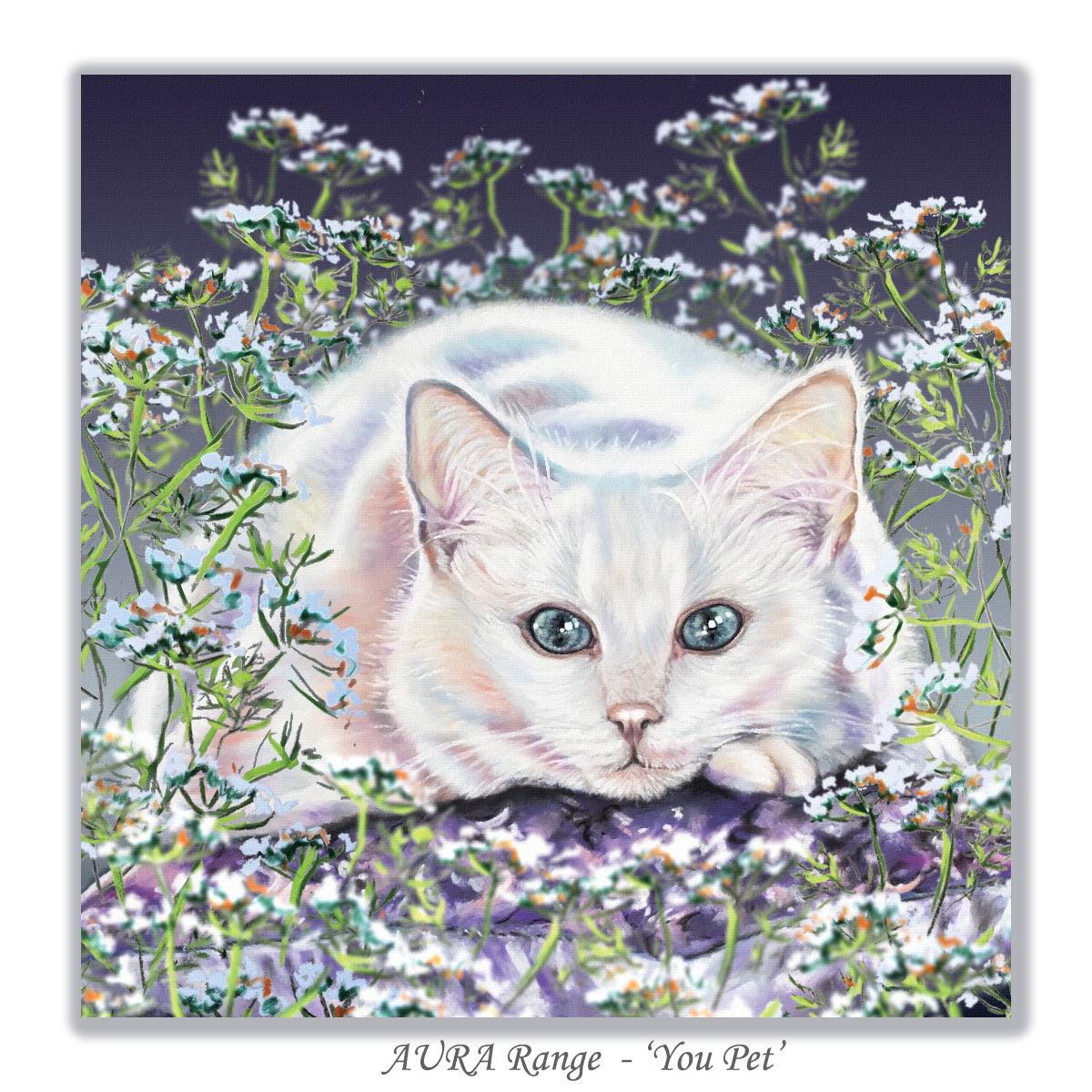 greeting card white cat