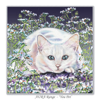 greeting card white cat