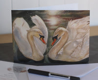 swans greeting card