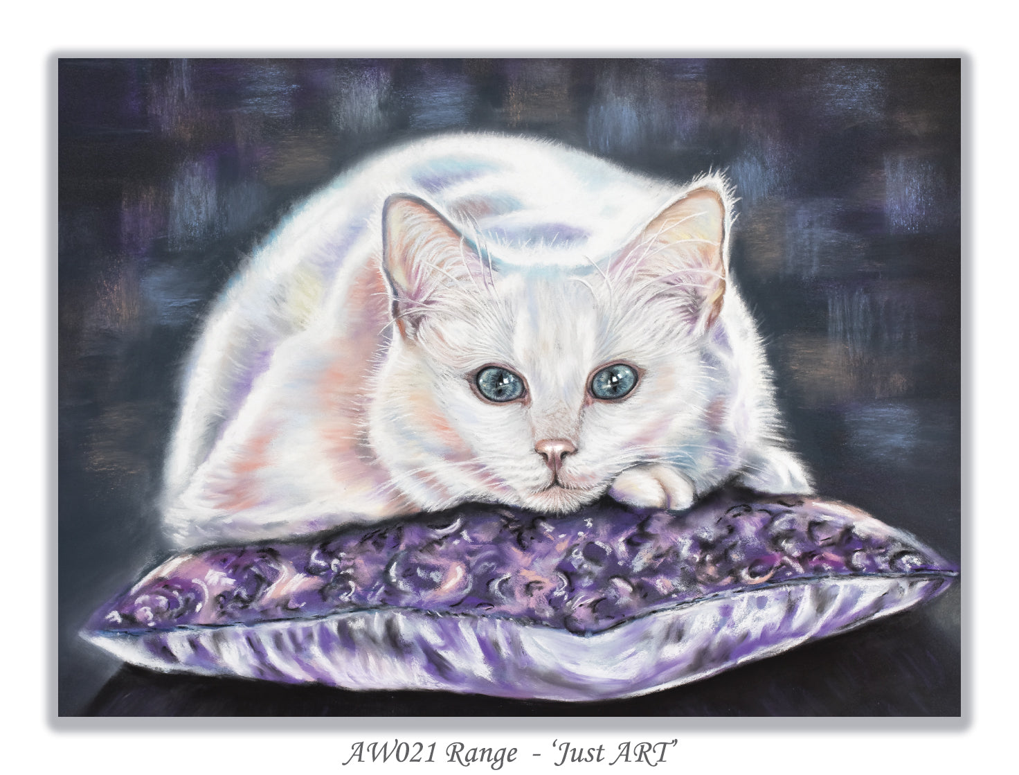 white cat card