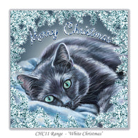 russian blue cat christmas card