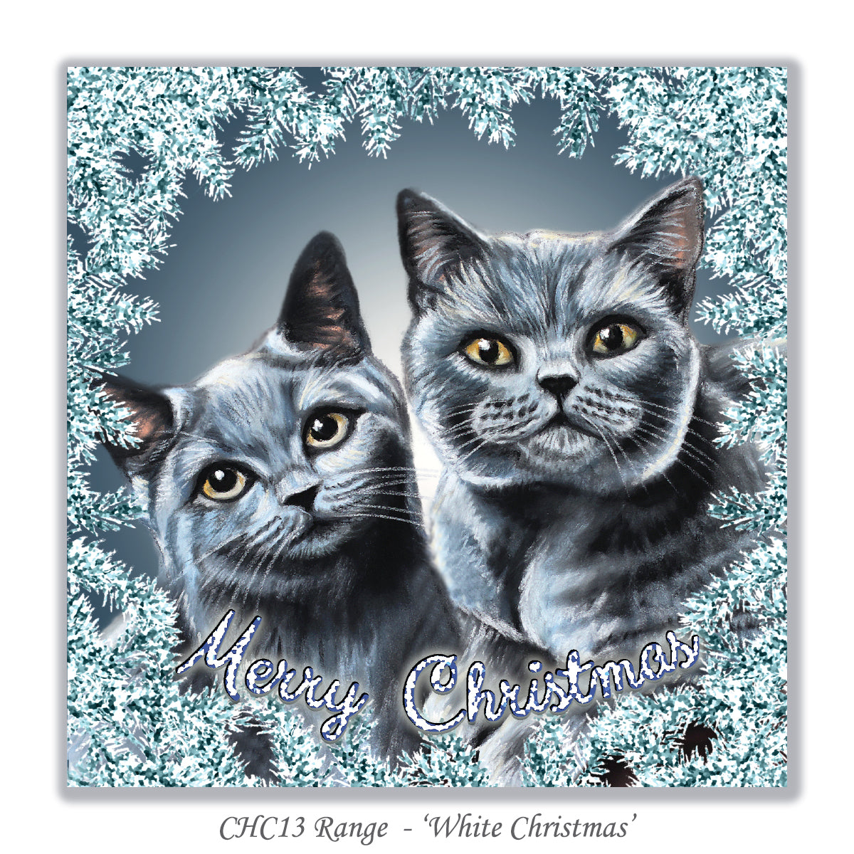 christmas card with cats