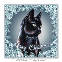 christmas card with a black cat