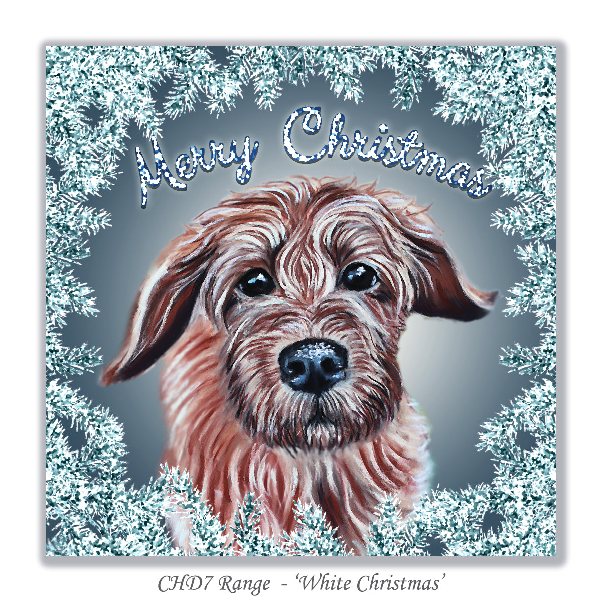 christmas card with a cute dog