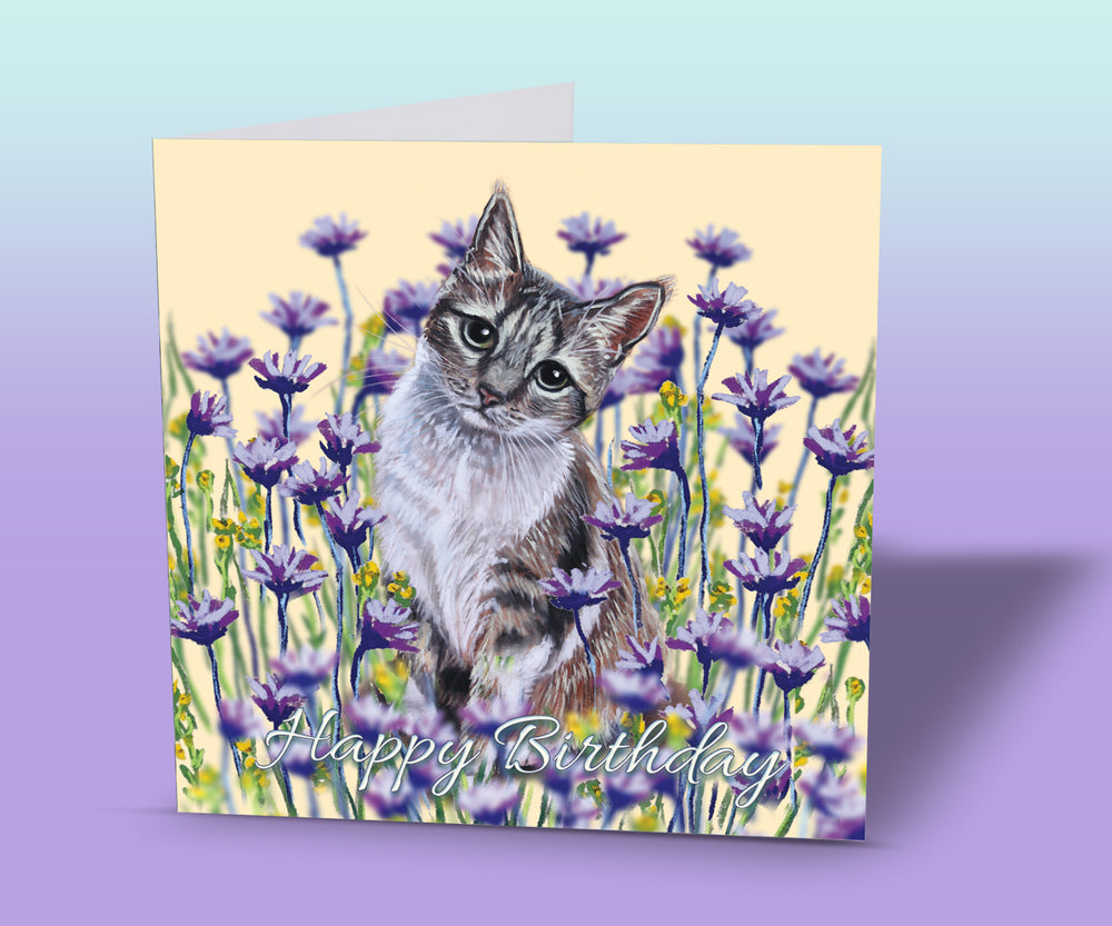 tabby cat birthday card