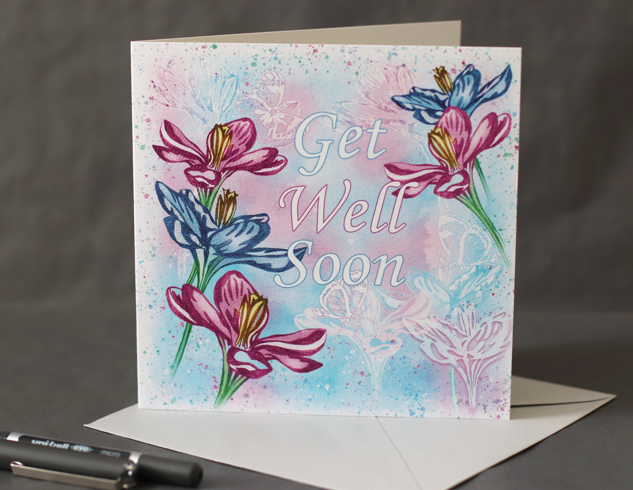 get well soon floral card
