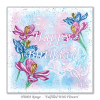 happy birthday floral card