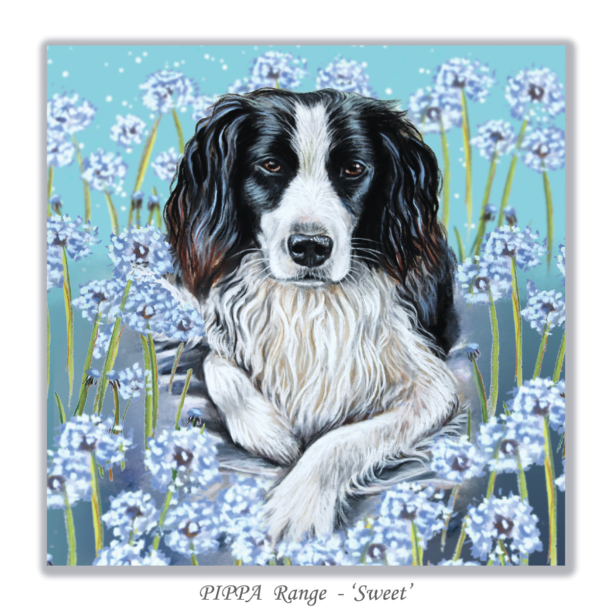 greeting card with spaniel