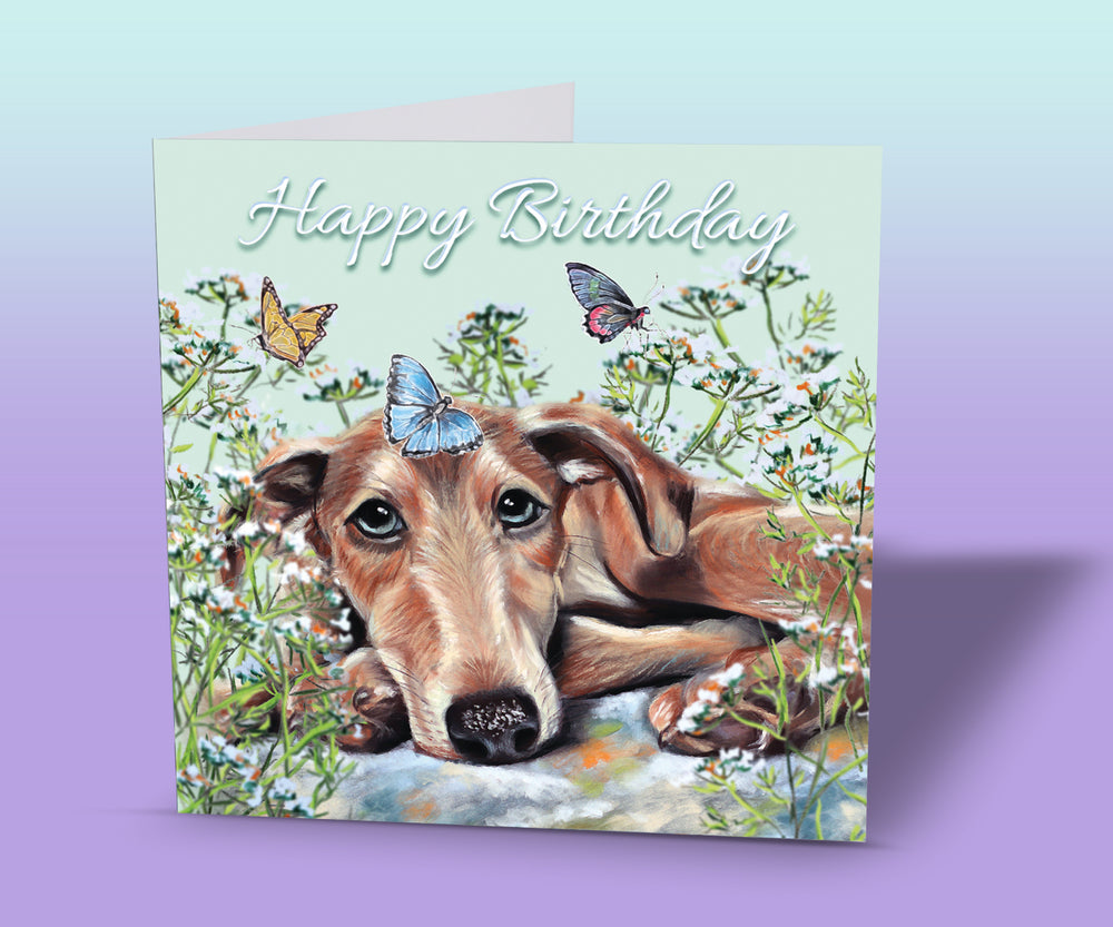 Lurcher Birthday Card
