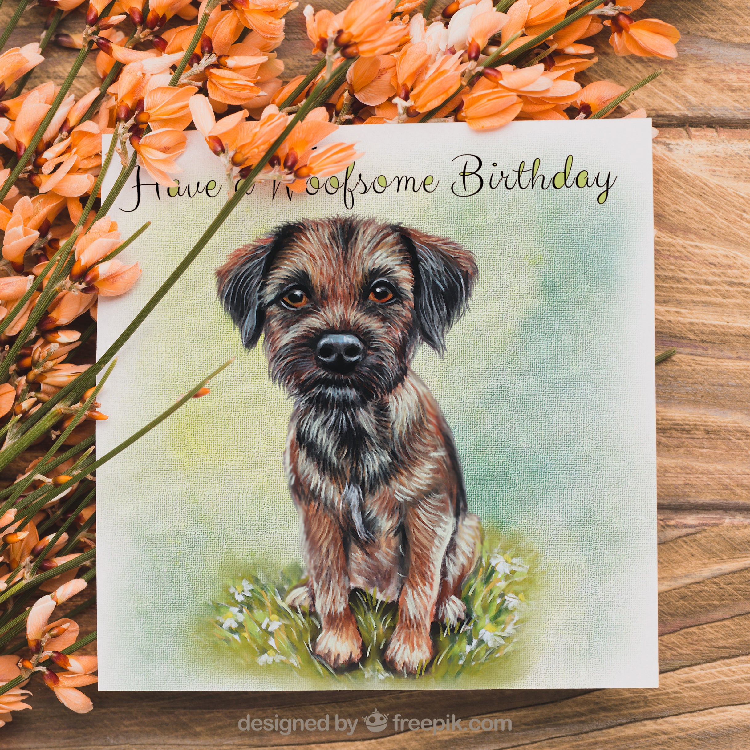 Border Terrier Birthday Card