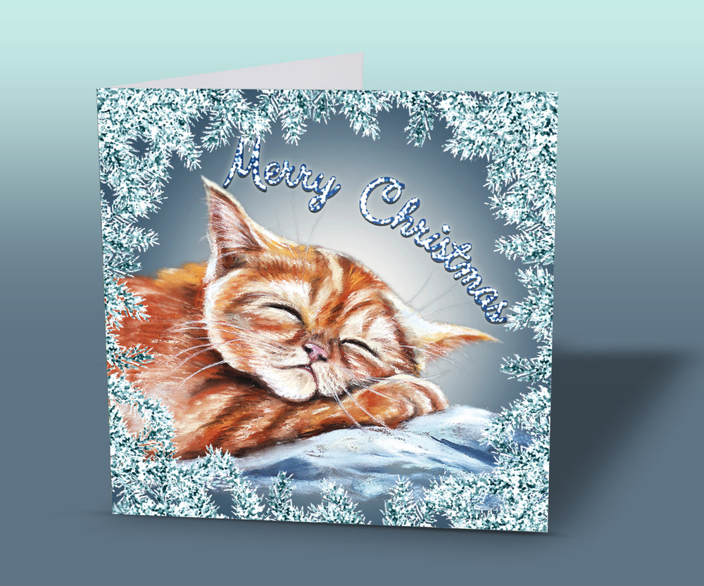 ginger kitten christmas card