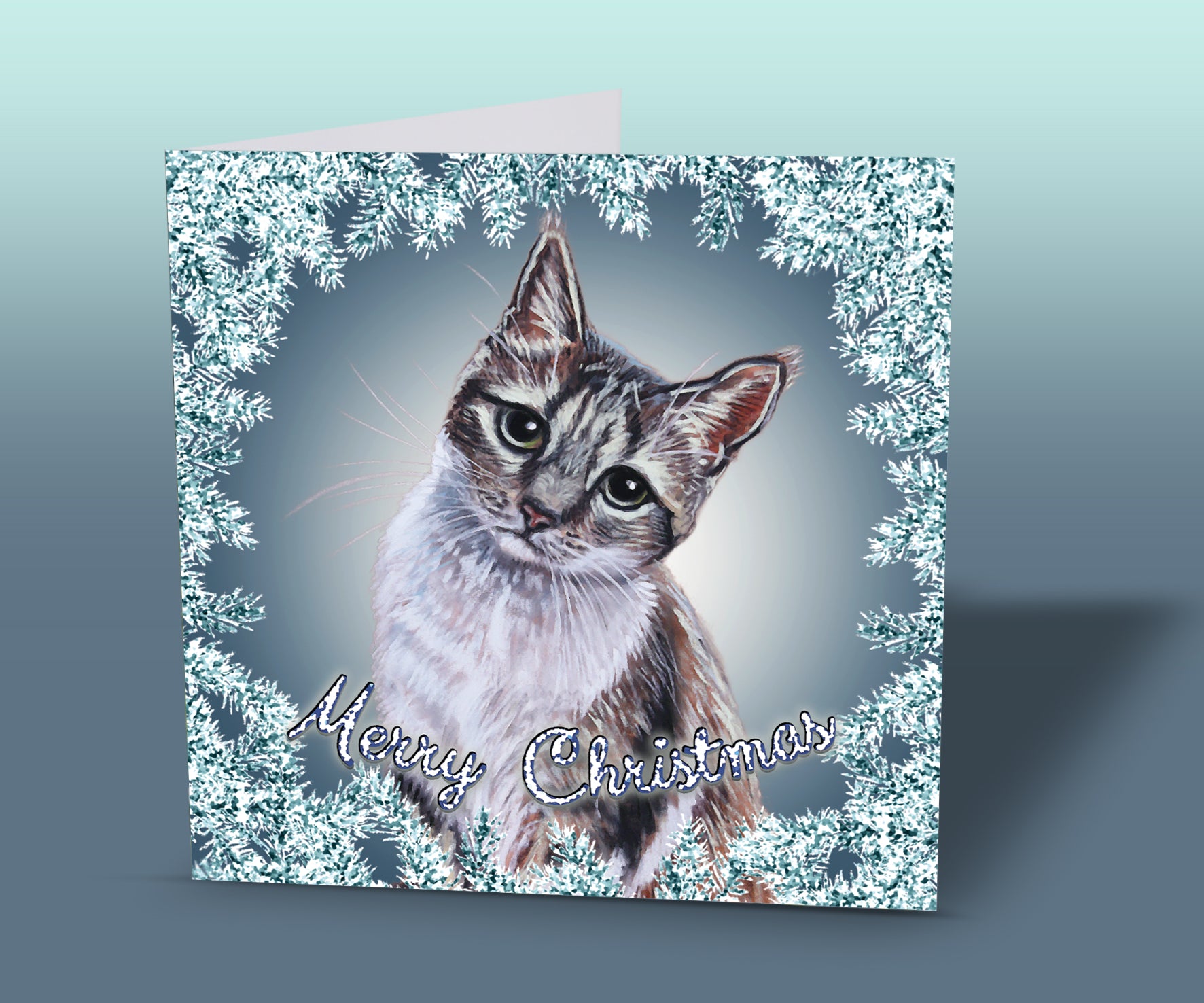 christmas card cat