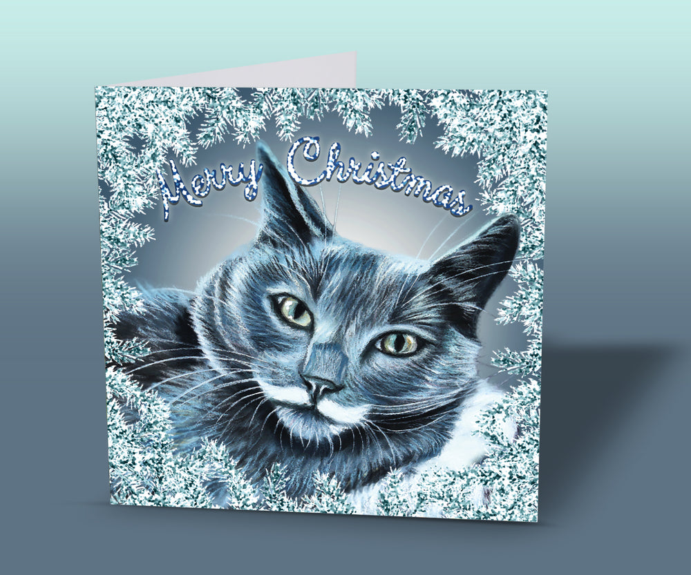 christmas card cat