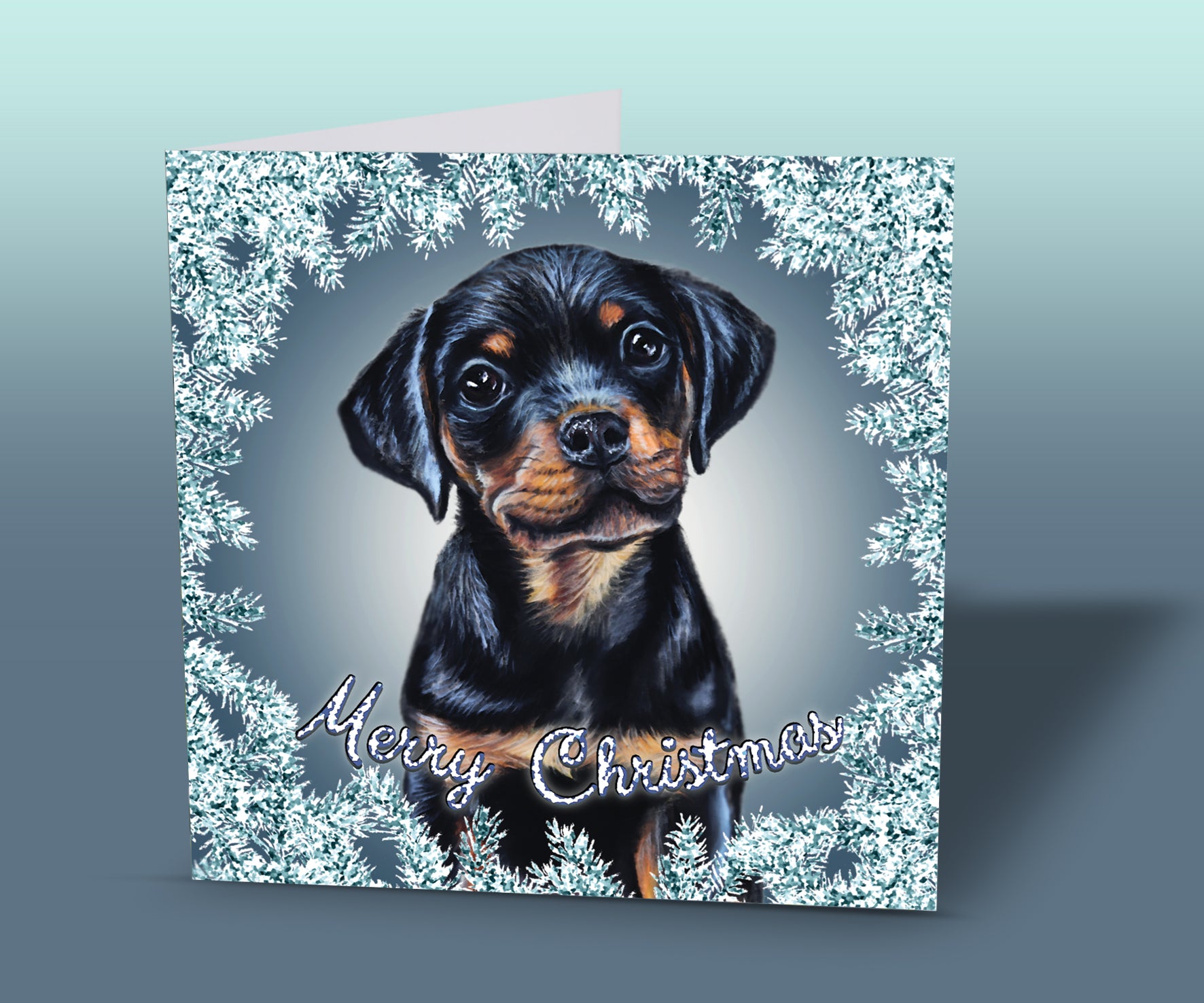 Rottweiler Puppy Christmas Card