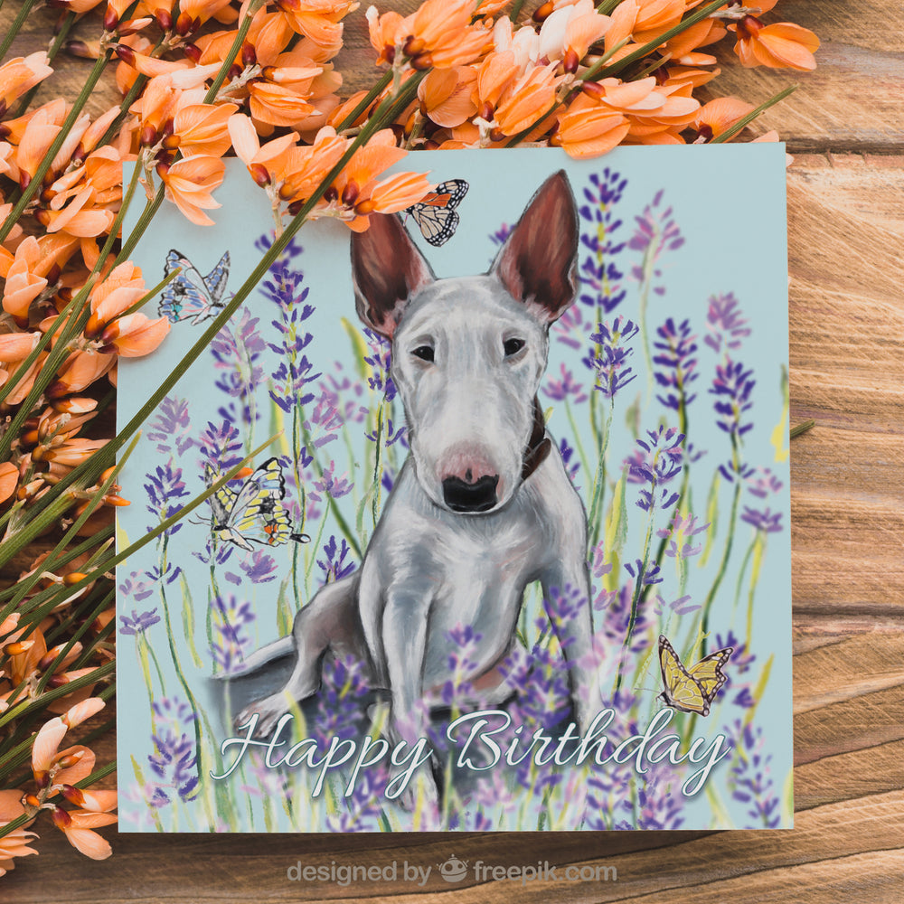 Bull Terrier Birthday Card