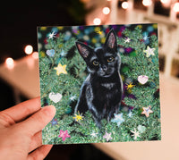 christmas card black cat