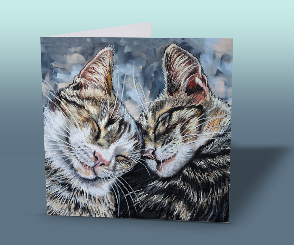 tabby cats greeting card
