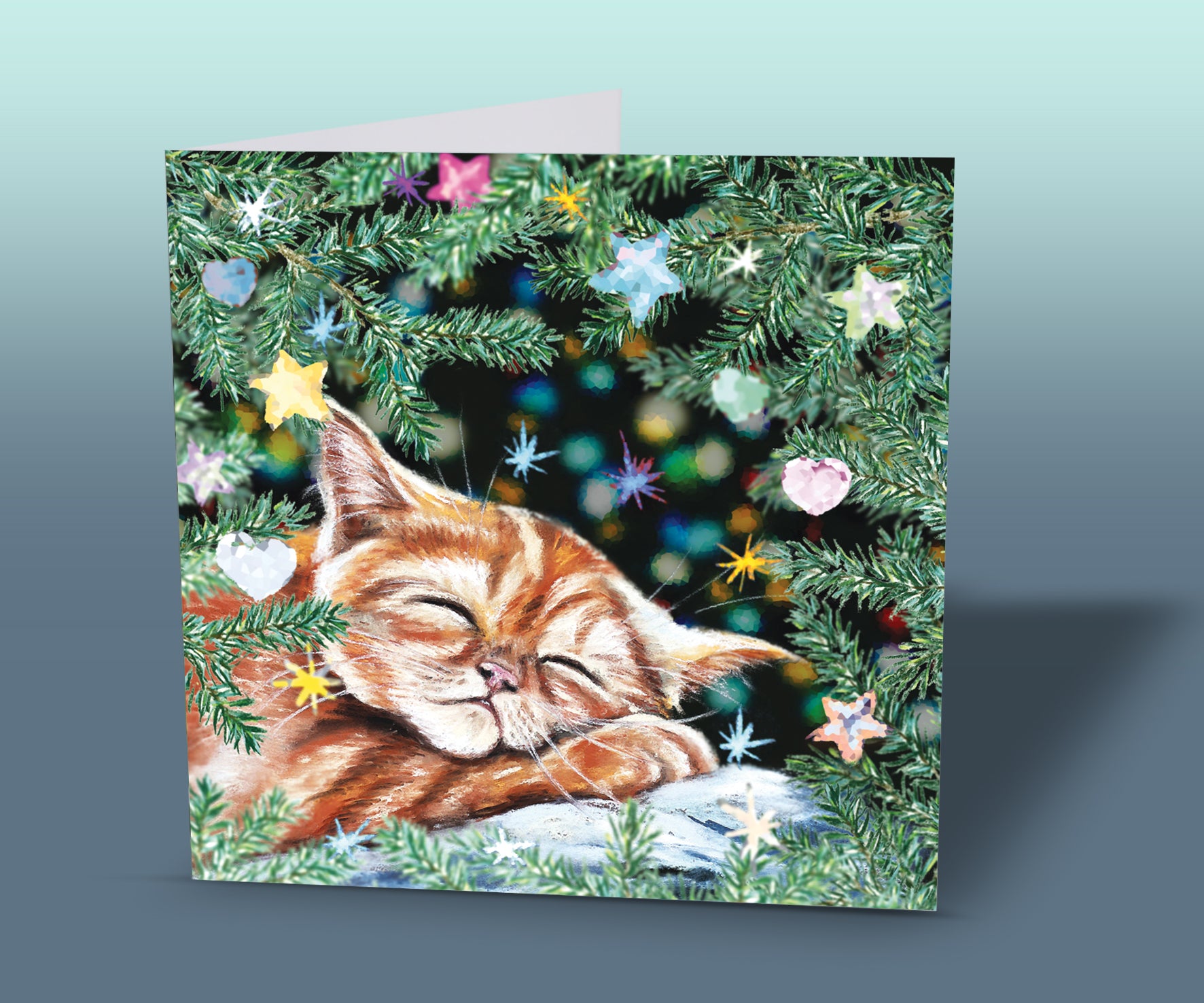 christmas card kitten
