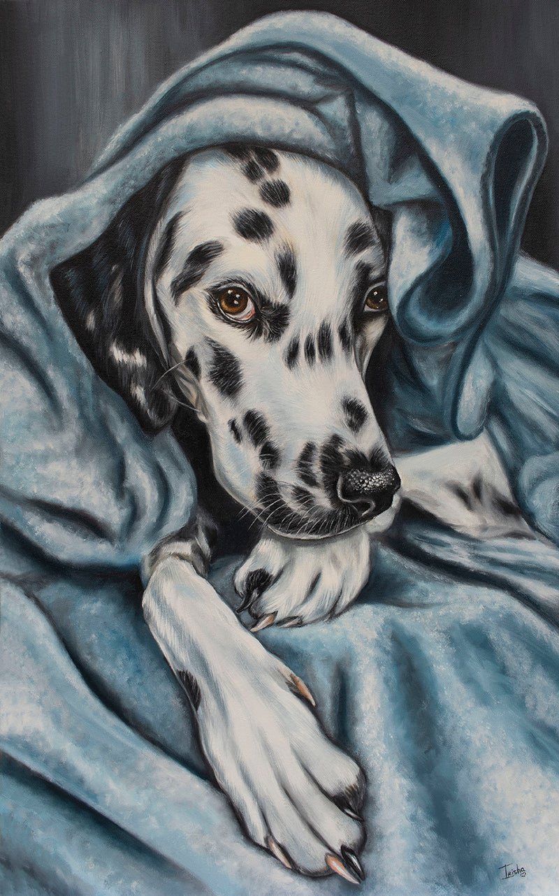 Original Oil Painting For Sale Dog Dalmatian Irisha s Card Art