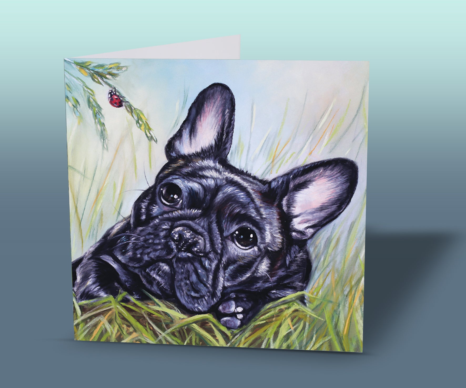 French Bulldog greeting card