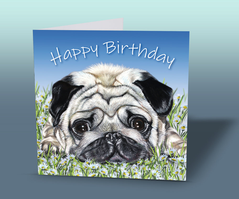 pug birthday card