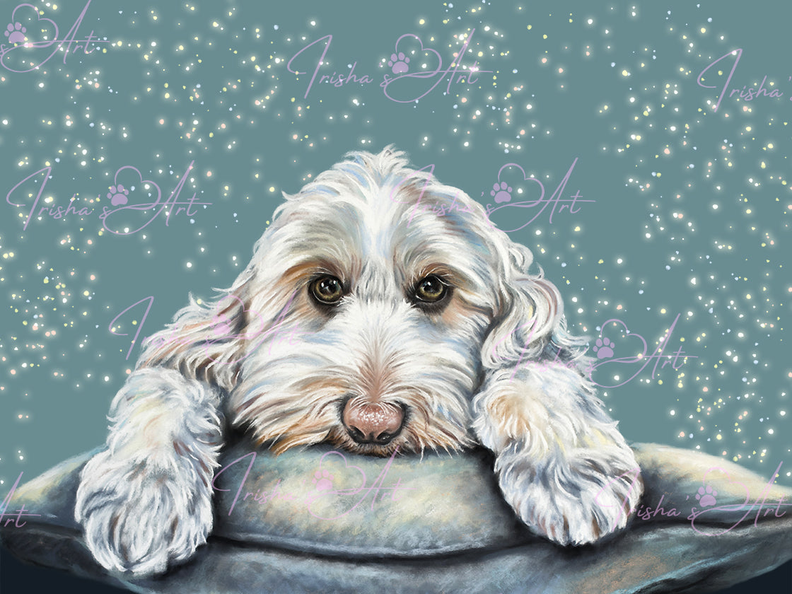 cute dog art print digital