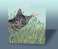 tabby cat birthday card