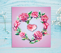 Valentine day card pink roses