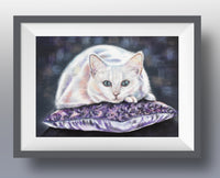 white cat fine art print