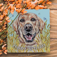 Birthday Card Yellow Labrador